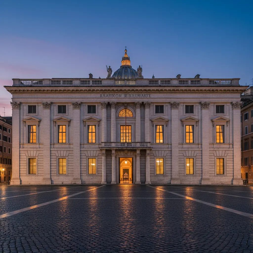 Palazzo italiano al crepuscolo